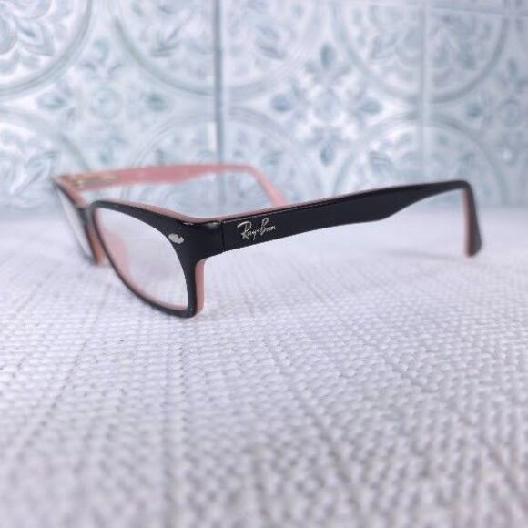 Ray-Ban Eyeglasses RB 5150 5024 Black on Pink Rectangular Frame 50[]19 135 - Picture 3 of 6